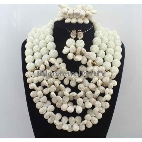 African Jewelry Sets Nigerian Beads Wedding Jewelry Set Bridal Statement Jewelry Set Free Shipping W12217