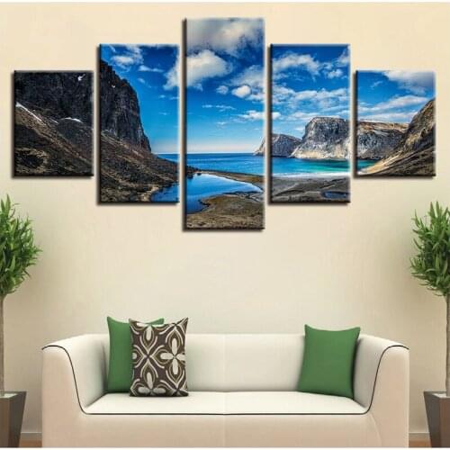 Diamond Embroidery 5Pieces Mountain Sea Water And Blue Sky White Cloud Scenery 5D Diy Diamond Painting Cross Stitch KitsZP-3093
