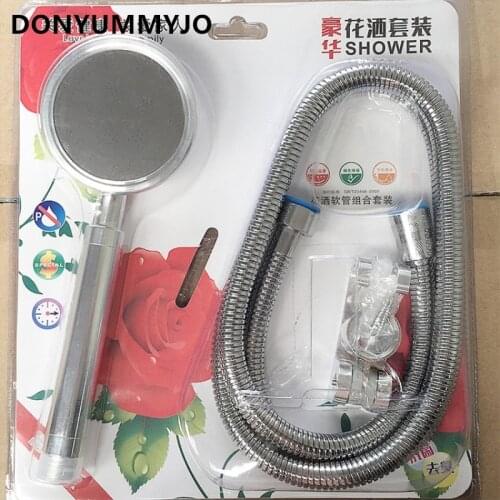 4 Colors Space Aluminum Shower Head Set With Chrome 40% Water Saving High Pressure Boost Bathroom Shower Head Holder And Hose