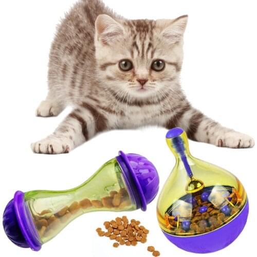 Pet Dog Fun Bowl Feeder Cat Feeding Toys Pets Tumbler Leakage Food Ball Pet Training Exercise Fun Bowl Gamelle Comedero Gato