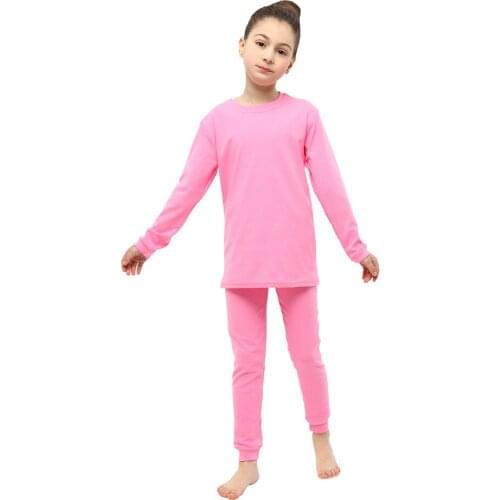 Kids Pink Pajamas Sleepwear Baby Girls Autumn Cotton Sets Children Homewear Pajamas Kids Nightwear 2-12T Toddler Clothes