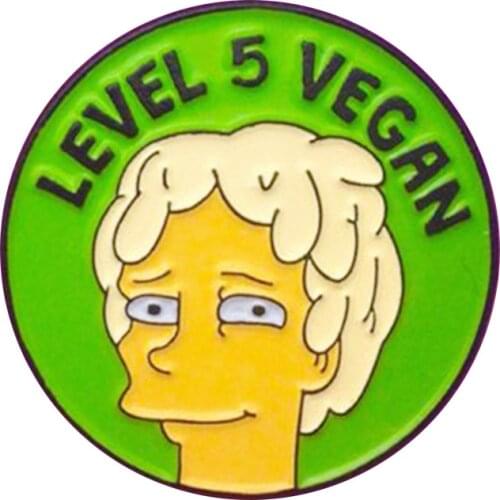 Level 5 vegan enamel pin cartoon TV metal badge in honor to ingram