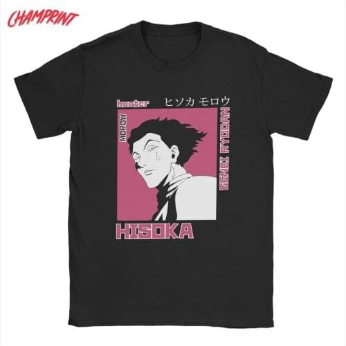 Hunter X Hunter Hisoka T Shirt for Men Pure Cotton Funny T-Shirts Round Collar Anime Tee Shirt Short Sleeve Tops New Arrival
