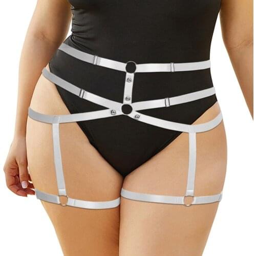 Gothic Plump Garter Belts Womens Underwear Plus Size Exotic Sexy Lingerie Body Stockings Garter Belt Harness Bondage Costumes