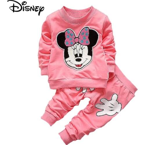 Disney Minnie Mickey Frozen Baby Girl Sets Clothes Brand Newborn Infant Clothing Cartoon Pants Outfit Kids Bebes Jogging Suit