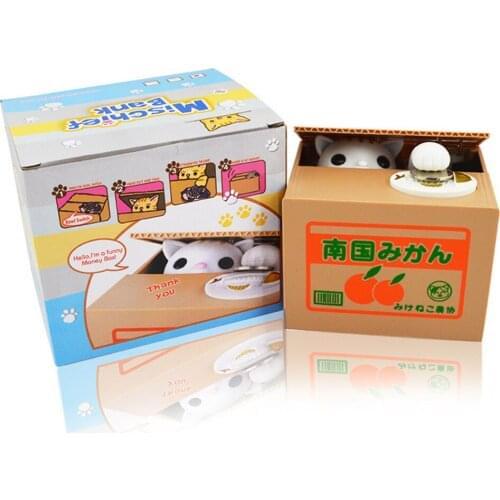Panda Coin Box Kids Money Bank Automated Cat Thief Money Boxes Toy Gift for Children Coin Piggy Money Saving Box
