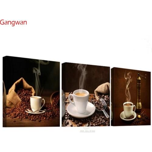 3D DIY Diamond Painting Coffee Cup Cross Stitch kit Mosaic 3 pcs Crystal Diamond kitchen Decorative painting Diamond embroidery
