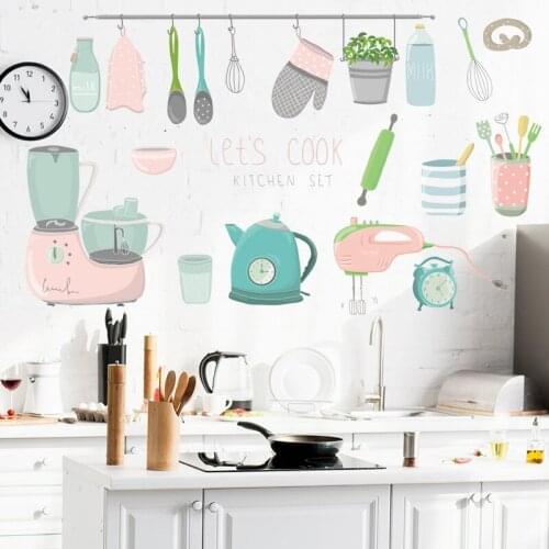 Cartoon Pattern Wall Stickers Kitchen Stove Restaurant Waterproof Anti-oil Home Decor Wallpaper Tile Stickers Murals