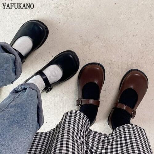 2020 New Lolita Uniform Big Head Shoes Soft Sister JK Small Leather Shoes Japanese Style Cute Student Flats Mary Jane Doll Shoes