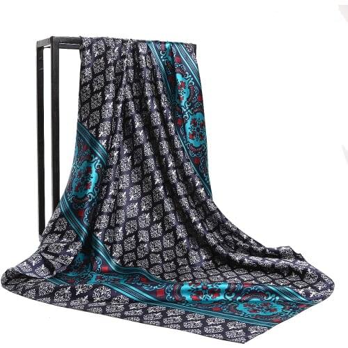 Spring and summer 2020 womens Print Square scarves lady Sunscreen silk beach shawl New style Fashion quality Muslim headscarf