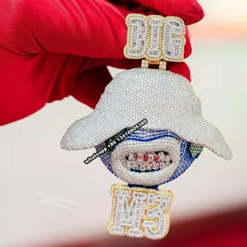 OTIY Custom Hippie Pendants Fully Moissanite Iced Out Initial Men Chain Pendant Customized Women Diamond Gemstone Name Pendant