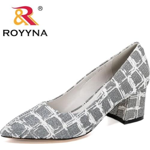 ROYYNA 2021 New Designers High Heels Shoes Women Fashion Pointed Toe Office Party Work Dress Pumps Ladies Wedding Shoes Woman