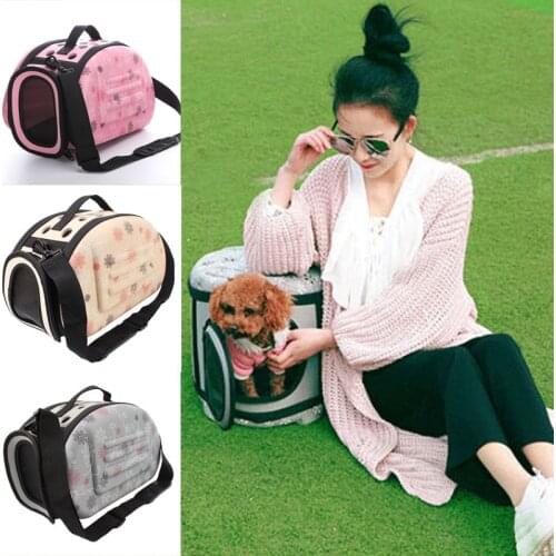 Pet Carrier For Dogs Cat Folding Cage Collapsible Crate Handbag Plastic Carrying Bags Pets Supplies Sac De Transport Pour Chien