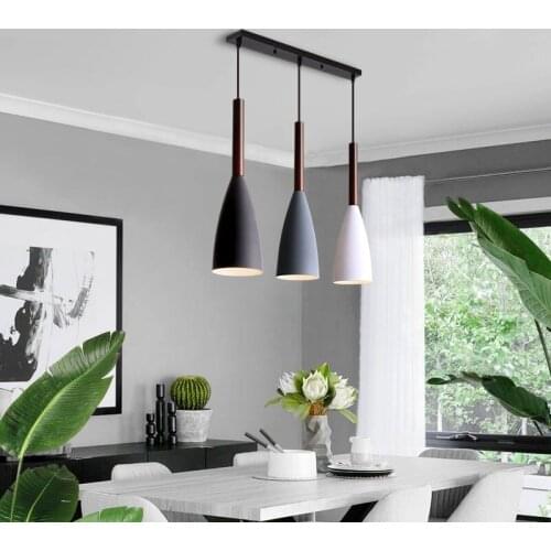 Modern 3 Pendant Lighting Minimalist Pendant Lights Over Dining Table Kitchen Island Hanging Lamps Dining Room Lights E27 WF1016