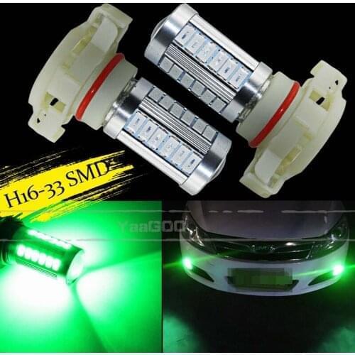 YaaGoo Green 33SMD H16 5202 5201 LED Bulb For Car Fog truck LED Light Bulbs Lamp