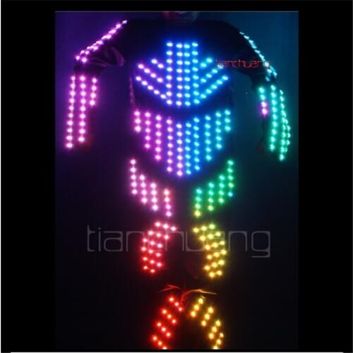 TC-108 LED colorful light robot costumes full color party disco wears ballroom dance dj luminous RGB nightclub programme cloth