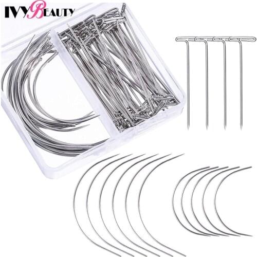 T Pins C Curved Wig Sewing Cord For Holing Wigs Sew In Hair Weave Needles For Wig Making Blocking Knitting Modelling And Crafts