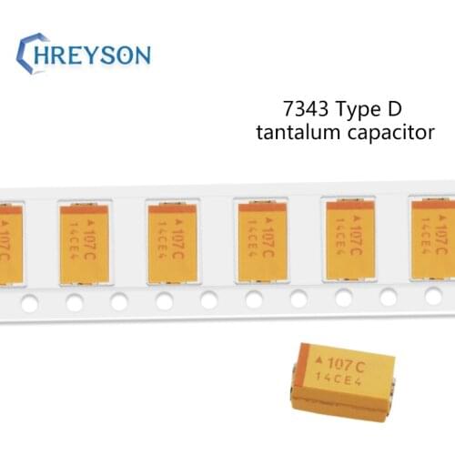 Type D 7343 SMD Tantalum Capacitor 10V 220UF 16V 47UF 25V 10 22 47UF 35V 33UF 336K Accuracy 10% 5Pcs