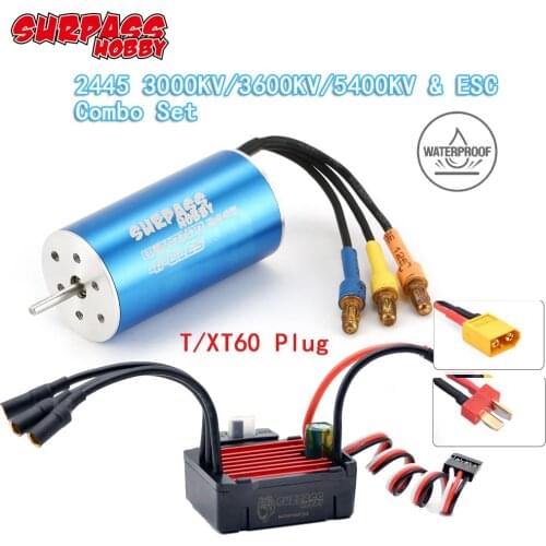 Surpass Hobby Waterproof 35A ESC 2445 Brushless Motor 3000KV 3600KV for Wltoys Tamiya HSP 1/16 RC Drift Racing Climbing Car Boat