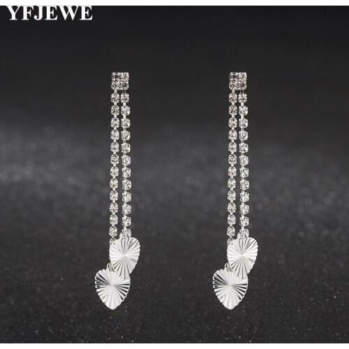 YFJEWE New Arrivals Triangular Crystal Dangle Earrings Women Wedding Earring Fine Cute Jewelry E559
