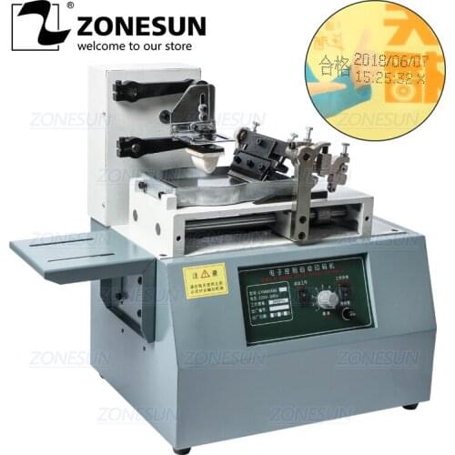ZONESUN Automatic Ink Pad Printing Machine Electric Production Date Coding Machine Plastic Milk Carton Bottle Glass Pad Printer
