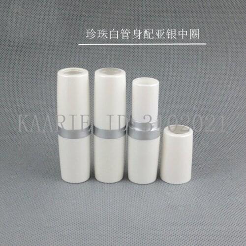 10/30/50/100pcs 11.8mm Empty Mold Filling DIY 4g Pearl White Lipstick Tube Clear Top Mouth Wax Tube Lip Balm Plastic Tube