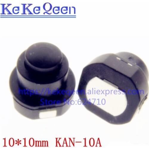 100PCS/LOT DC 30V 1A 1010-K Flashlight Round Push Button Switch Black Size 10mm x 10mm