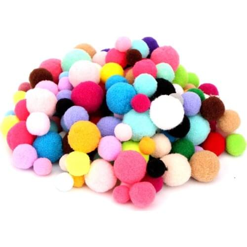 100Pcs Multi Size 8-30mm Pompoms DIY Dolls Garment Handmade Soft Pompones Fluffy Plush Crafts DIY Pom Home Decor Sewing Supplies