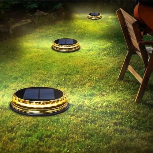 17 LED 4Pack New Solar Ground Lights Waterproof Outdoor Garden Lawn Stair Step Landscape Decoration Solar Powered Disk Lights