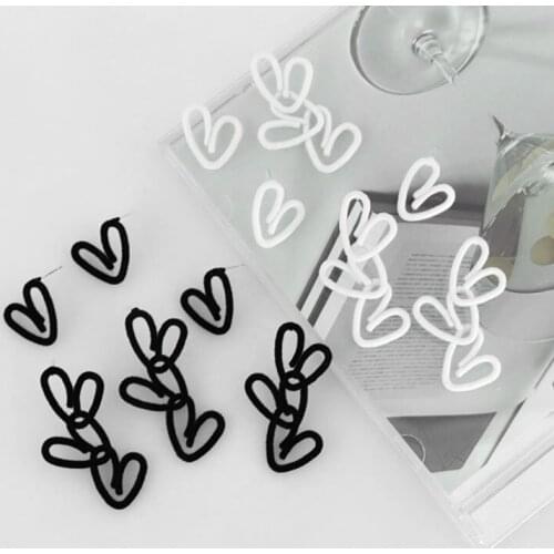 2 Pairs Autumn Winter Style Acrylic Flocking Heart Stud Earrings Accessories DIY Handmade Material Wholesale Supply