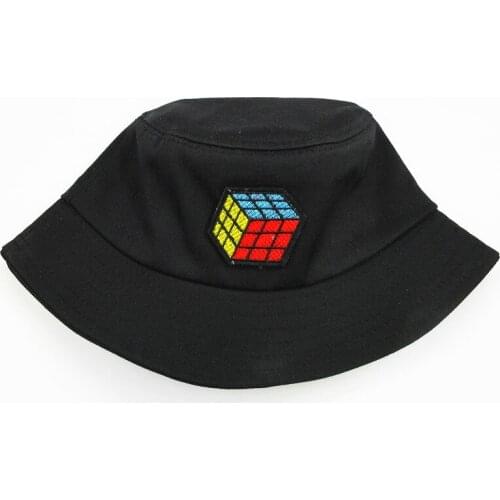 2021 Cube Embroidery Cotton Bucket Hat Fisherman Hat Outdoor Travel Hat Sun Cap Hats for Men and Women 194