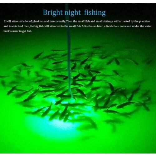 300W 12V Deeper Underwater LED Fishing Light Green Night Fishing Boat Light