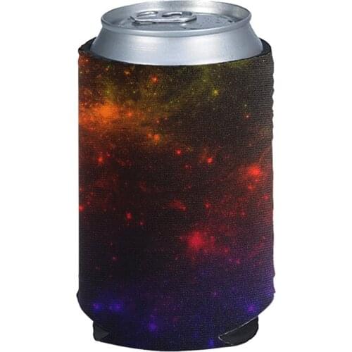 4 Pieces Beer Can Sleeves Art Space Nebula Galaxy Pattern Soda Can Coolers Soft Insulated Drink Neoprene Collapsible Sleeve