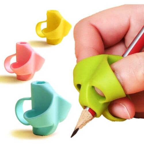 5Pcs Kids Pen Holder Silicone Training Drawing Toy Popular Silicon Baby Learning Writing Aid Grip Pencil Grasp Correction Device