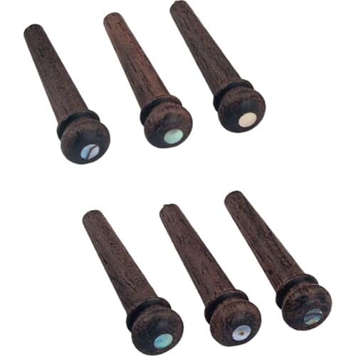 6pcs Folk Guitar Bridge String End Pin Pegs for Stringed Instrument