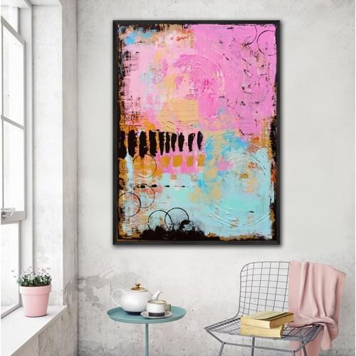 GoldLife Abstract Oil Painting Pink Canvas Art On The Wall Modern Decoration Art Canvas Painting for Living Room No Frame