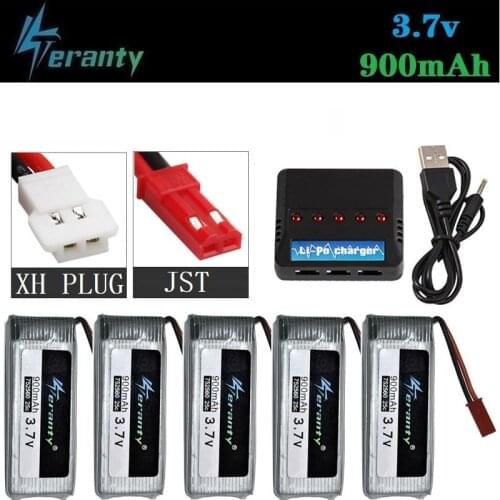3.7V 900mah 752560 Battery + charger For X5 X5C X5SC 8807 8807W A6 A6W M68 lipo battery Rc Quadcopter Spare Parts Accessories