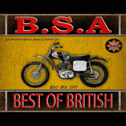 B50 MX 1971 MOTORCYCLE METAL TIN SIGN POSTER WALL PLAQUE