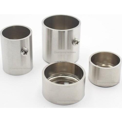 Free Shipping 2 Peices 32mm Thicken Stainless Steel Flange Seat Tube Socket Curtain Rod Closet Hanger Bracket Furniture Hardware