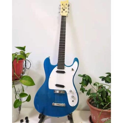 Free transportation, 6-string blue electric guitar, customizable
