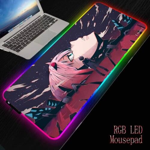 Darling In The Franxx Anime Gaming Computer RGB Large Mouse Pad Gamer XL Mouse Carpet Big Mause Pad PC Desk Play Mat with Backli