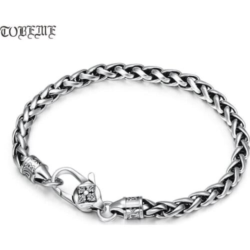 100% 925 Siilver Tibetan Dorje Chain Bracelet 925 Sterling Buddhist Vajra Bracelet Vintage Silver Lovers Bracelet Good Luck