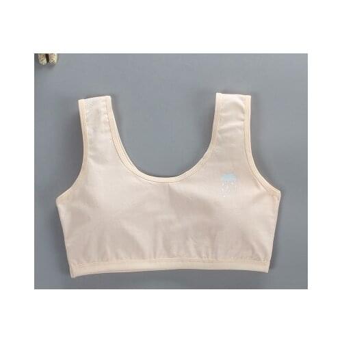 Girls bra development period double-layer anti-bump cotton summer vest-type underwear sling girl student bra underwear