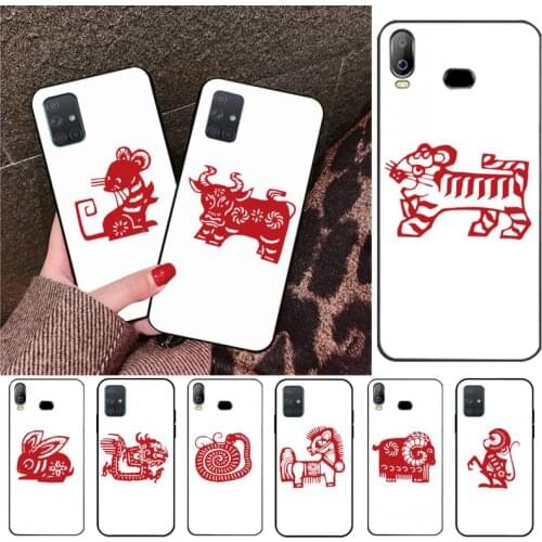 Chinese style paper-cut zodiac signs Phone Case For Samsung A10 A20 A30 A40 A50 A70 A80 A71 A91 A51 A6 A8 2018