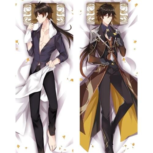 Dakimakura Game Genshin Impact Zhong Li Cosplay Pillowcase Male Zhongli Printed Otaku Hug Body Throw Pillow Case Cushion Cover