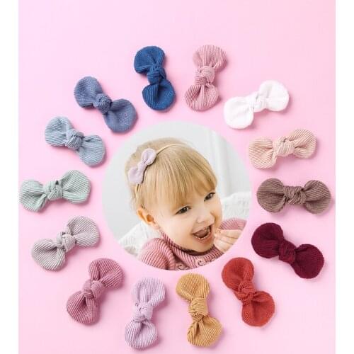 Baby Headband Bow Headbands For Girl Corduroy Head Band Thin Nylon Hairband Newborn Kids Toddler Hair Accessories Spring Summer