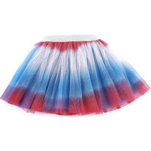 Children princess Tutu Skirts dress flash point rainbow tricolor Kids Ballet dress performance Gradient Clothing dress