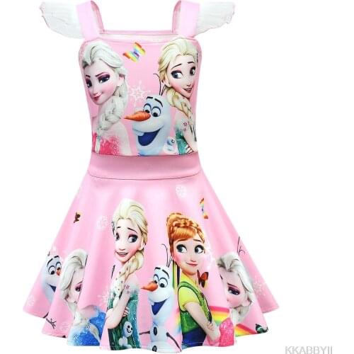 Disney Girls Dress Frozen Anna Elsa Dress Snow Queen Cosplay Costume Party Birthday Childrens Costume girl dresses