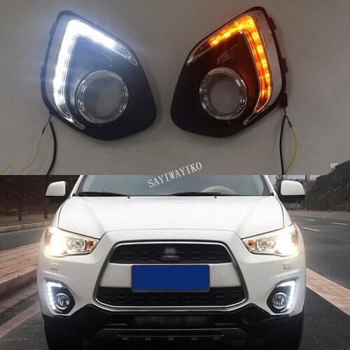 2PCS For Mitsubishi ASX 2013 2014 LED DRL Daytime Running Lights Daylight Waterproof Fog Head Lamp white