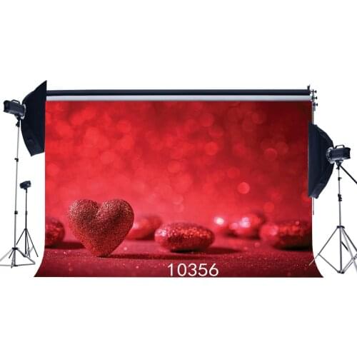 Photography Backdrops Valentines Day Bokeh Halos Twinkle Sparkle Sequin Red Hearts Background